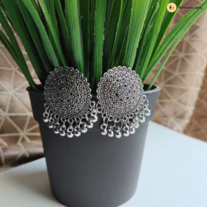Moon Oxidised Earring