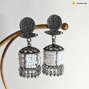 Pearl Jhumka Oxidised Earring