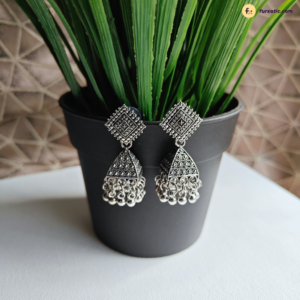 Pyramid Jhumka Oxidised Earring