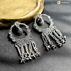 Round Jhumka Earring With Small Stars