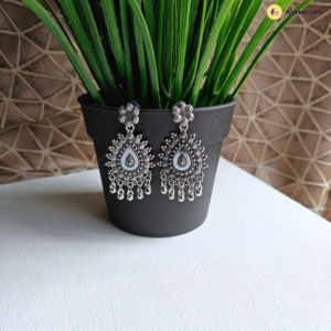 Rain Drop Jhumka Oxidised Earring