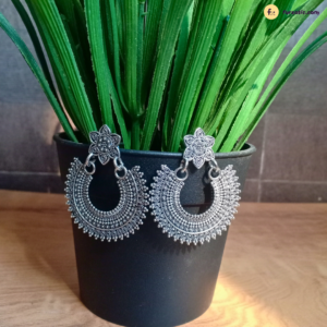 Semi Circle Jhumka with Flower