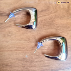 Silver Square Bag Shape Earring