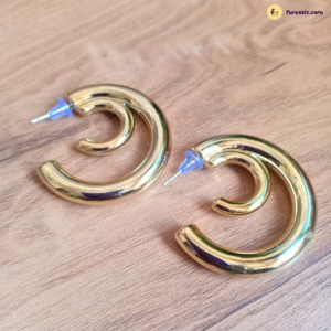 Golden round Earring