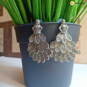 Girl In Layered Dress Oxidised Earring