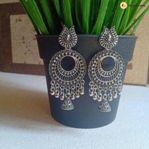 Oxidised Earring Circle Shape