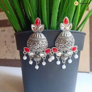 Silver Oxidised Jhumka