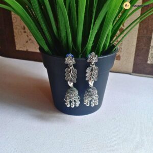 Oxidised Leaf Jhumka