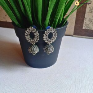 Leaf Ring Oxidised Earring