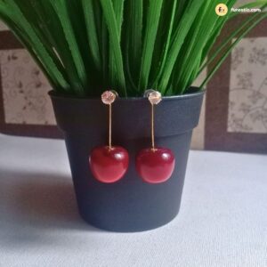 Cherry Earring With Diamond Stud