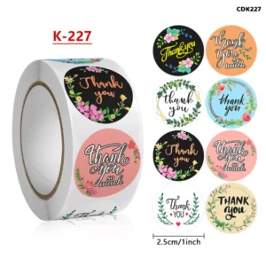 Thank You Stickers (500 Stickers Roll - 1 Inch)