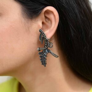 Leaf Oxidized Bugadi Earring